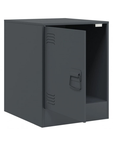 Comodino Antracite 34,5x39x44 cm in Acciaio