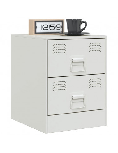 Comodini 2 pz Bianchi 34,5x39x44 cm in Acciaio