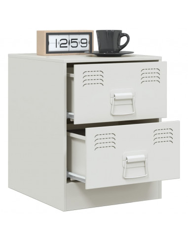 Comodini 2 pz Bianchi 34,5x39x44 cm in Acciaio