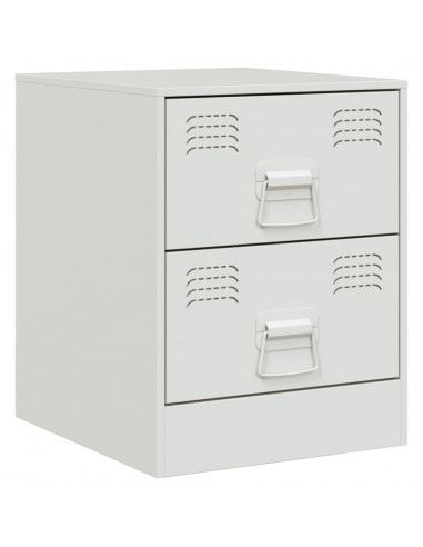 Comodini 2 pz Bianchi 34,5x39x44 cm in Acciaio