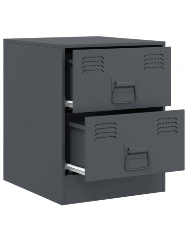 Comodini 2 pz Antracite 34,5x39x44 cm in Acciaio