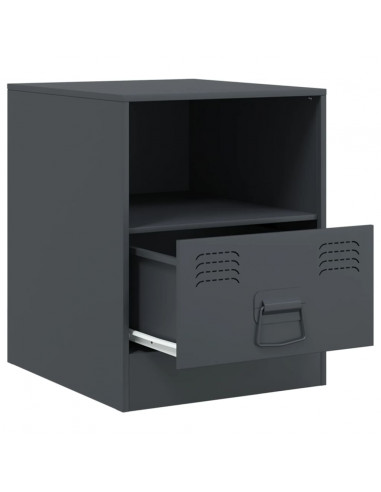 Comodini 2 pz Antracite 34,5x39x44 cm in Acciaio