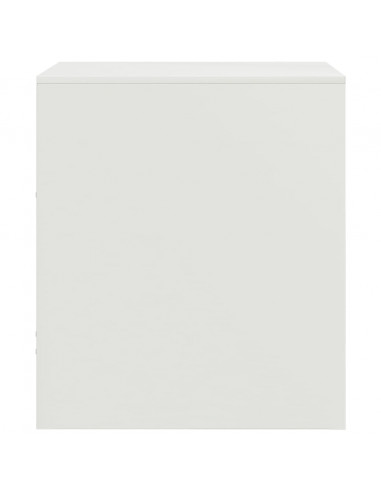 Comodino Bianco 34,5x39x44 cm in Acciaio