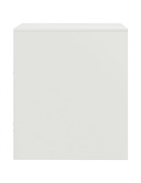 Comodino Bianco 34,5x39x44 cm in Acciaio