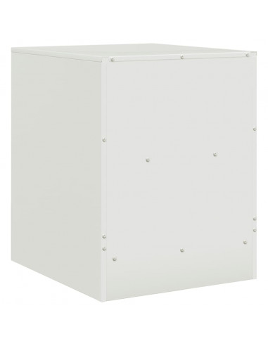 Comodino Bianco 34,5x39x44 cm in Acciaio