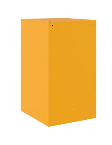 Comodini 2 pz Giallo Senape 34,5x39x62 cm in Acciaio