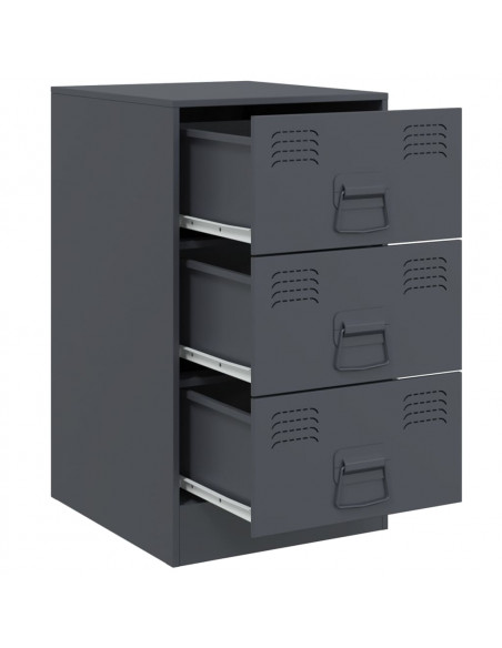 Comodini 2 pz Antracite 34,5x39x62 cm in Acciaio