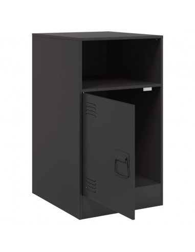 Comodino Nero 34,5x39x62 cm in Acciaio