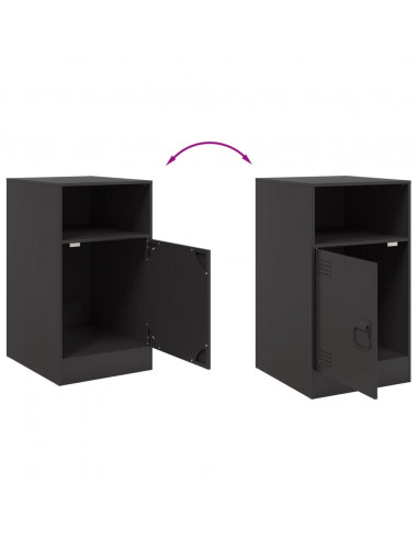 Comodino Nero 34,5x39x62 cm in Acciaio