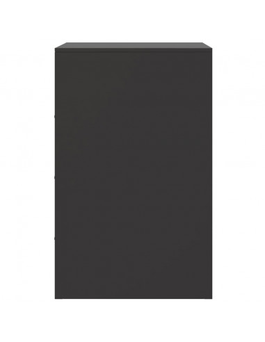 Comodino Nero 34,5x39x62 cm in Acciaio