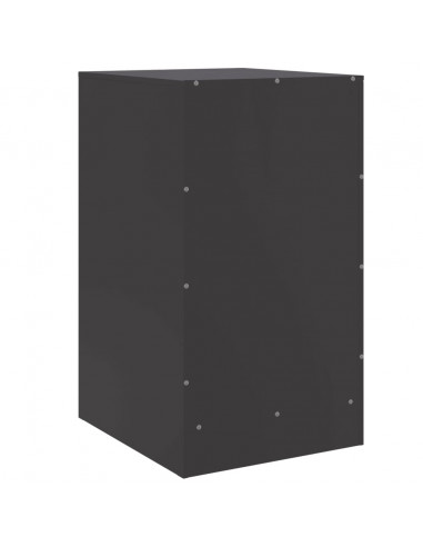 Comodino Nero 34,5x39x62 cm in Acciaio