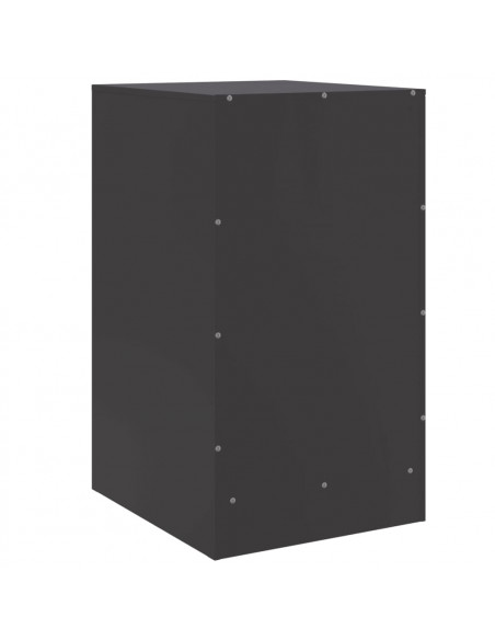 Comodino Nero 34,5x39x62 cm in Acciaio
