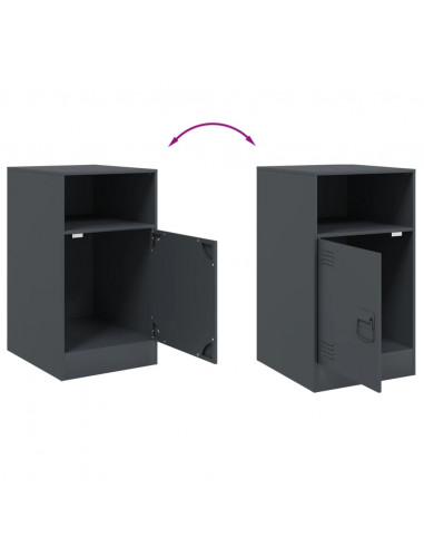Comodino Antracite 34,5x39x62 cm in Acciaio