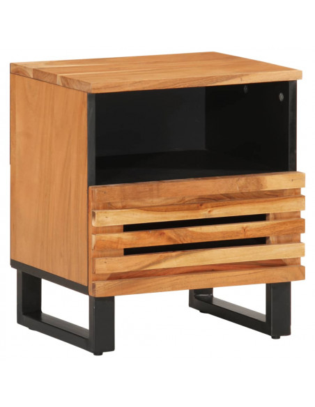 Comodini 2pz 40x34x46 cm in Legno Massello di Acacia