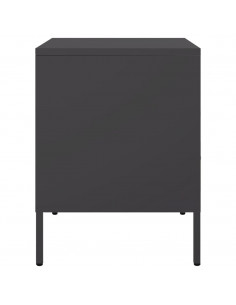 Comodini 2pz Neri 36x39x50,5cm in Acciaio Laminato a Freddo 2