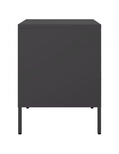 Comodini 2pz Neri 36x39x50,5cm in Acciaio Laminato a Freddo