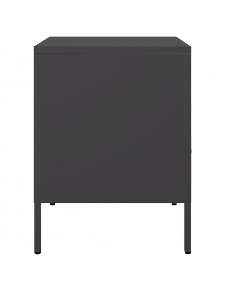 Comodini 2pz Neri 36x39x50,5cm in Acciaio Laminato a Freddo
