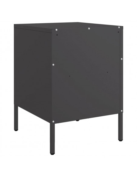 Comodini 2pz Neri 36x39x50,5cm in Acciaio Laminato a Freddo