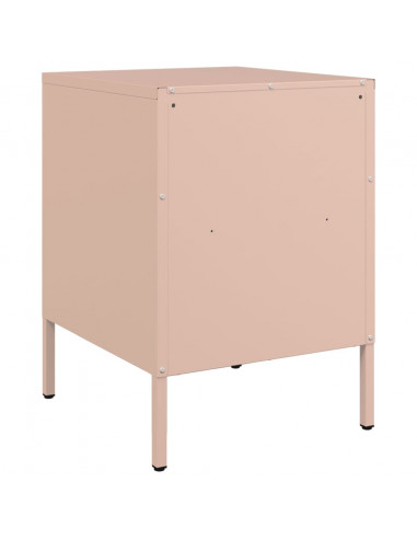 Comodini 2pz Rosa 36x39x50,5cm in Acciaio Laminato a Freddo