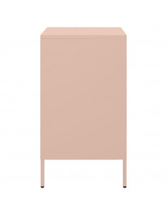 Comodini 2pz Rosa 36x39x68cm in Acciaio Laminato a Freddo 2