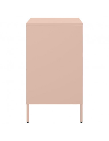 Comodini 2pz Rosa 36x39x68cm in Acciaio Laminato a Freddo
