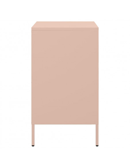 Comodini 2pz Rosa 36x39x68cm in Acciaio Laminato a Freddo