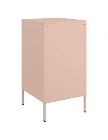 Comodini 2pz Rosa 36x39x68cm in Acciaio Laminato a Freddo