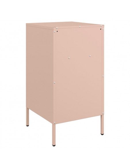 Comodini 2pz Rosa 36x39x68cm in Acciaio Laminato a Freddo