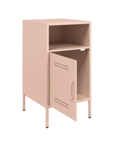 Comodini 2pz Rosa 36x39x68cm in Acciaio Laminato a Freddo
