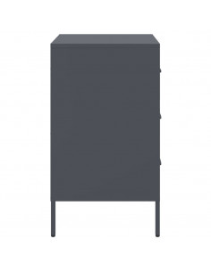 Comodini 2pz Antracite 36x39x68cm in Acciaio Laminato a Freddo 2