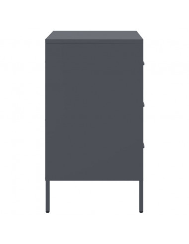 Comodini 2pz Antracite 36x39x68cm in Acciaio Laminato a Freddo