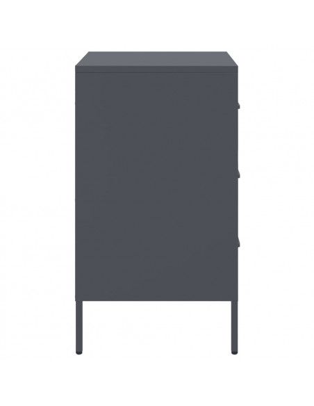 Comodini 2pz Antracite 36x39x68cm in Acciaio Laminato a Freddo