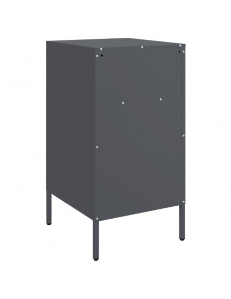 Comodini 2pz Antracite 36x39x68cm in Acciaio Laminato a Freddo