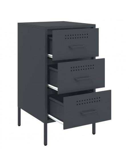 Comodini 2pz Antracite 36x39x68cm in Acciaio Laminato a Freddo