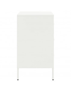 Comodino Bianco 36x39x68cm in Acciaio Laminato a Freddo 2