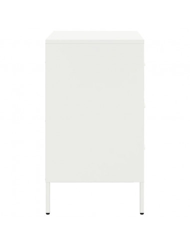 Comodino Bianco 36x39x68cm in Acciaio Laminato a Freddo