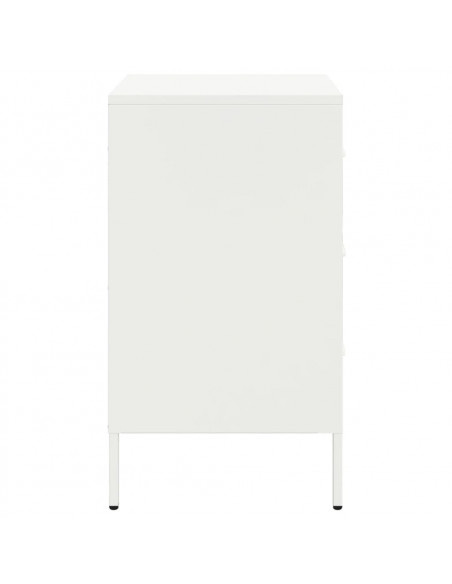Comodino Bianco 36x39x68cm in Acciaio Laminato a Freddo