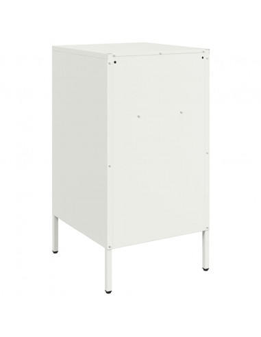 Comodino Bianco 36x39x68cm in Acciaio Laminato a Freddo