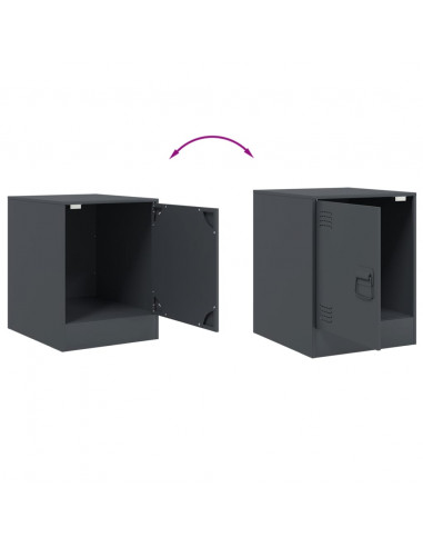 Comodini 2 pz Antracite 34,5x39x44 cm in Acciaio