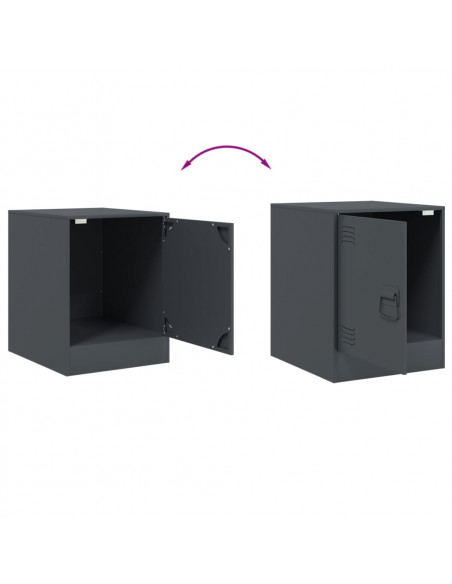 Comodini 2 pz Antracite 34,5x39x44 cm in Acciaio