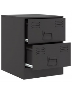 Comodino Nero 34,5x39x44 cm in Acciaio 2