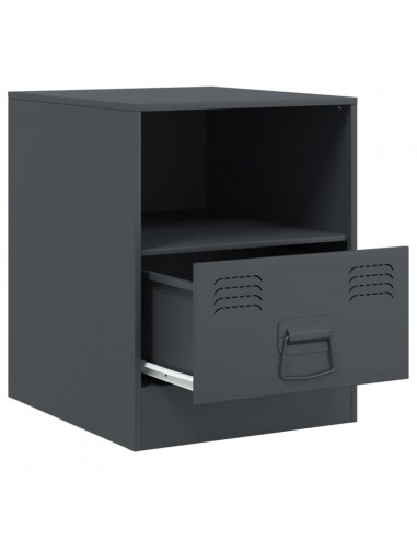 Comodino Antracite 34,5x39x44 cm in Acciaio