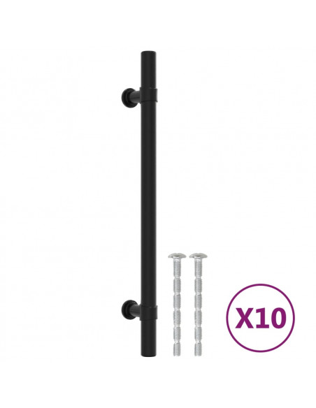 Maniglie per Mobili 10pz Nere 160mm in Acciaio Inox
