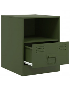 Comodini 2 pz Verde Oliva 34,5x39x44 cm in Acciaio 2