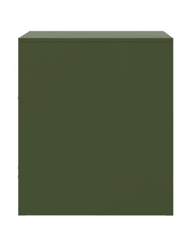 Comodini 2 pz Verde Oliva 34,5x39x44 cm in Acciaio