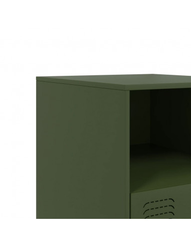 Comodini 2 pz Verde Oliva 34,5x39x44 cm in Acciaio