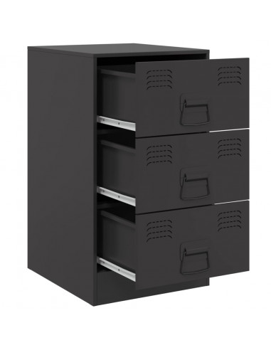 Comodini 2 pz Neri 34,5x39x62 cm in Acciaio