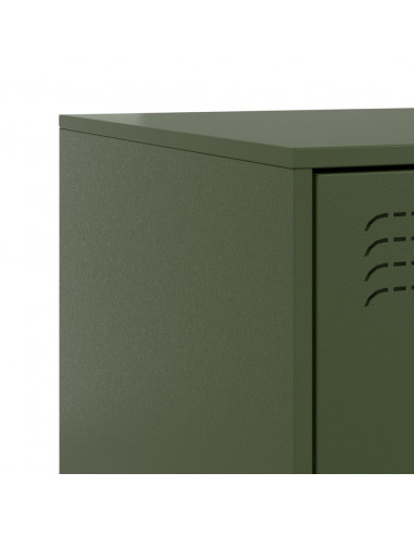 Comodino Verde Oliva 34,5x39x62 cm in Acciaio