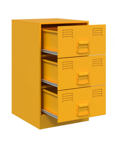Comodino Giallo Senape 34,5x39x62 cm in Acciaio