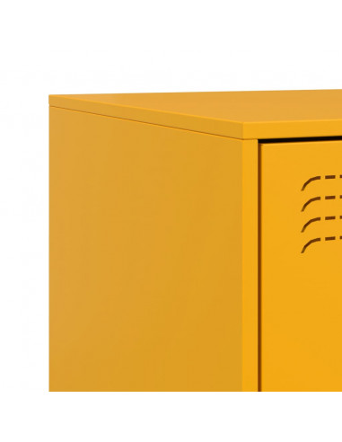 Comodino Giallo Senape 34,5x39x62 cm in Acciaio